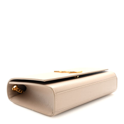 Saint Laurent Grain De Poudre Medium Monogram Kate Satchel Dark Beige 4 of 10