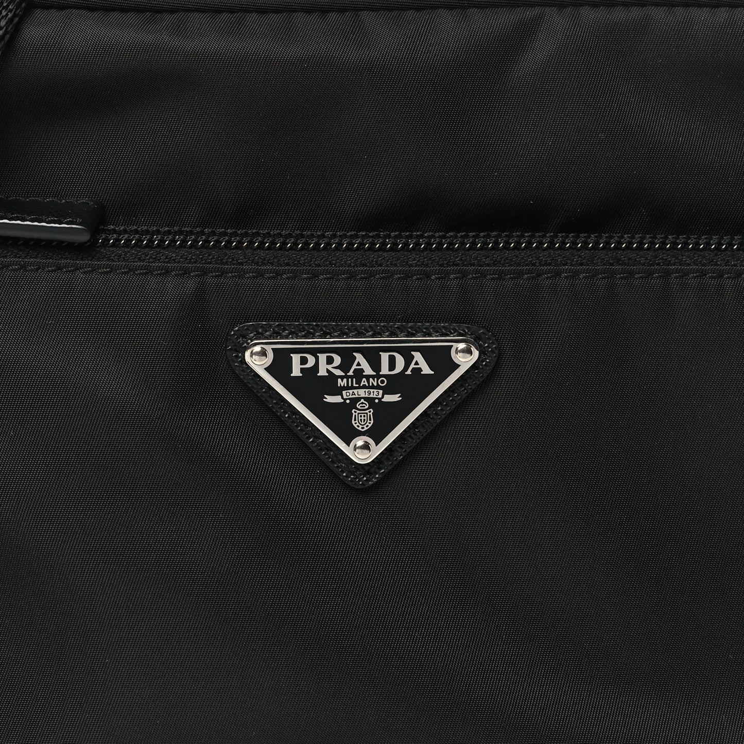 Tessuto Nylon Triangle Shoulder Bag Black