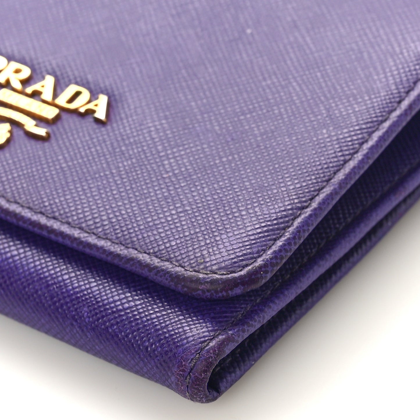 Saffiano Metal Tri-Fold Compact Wallet Viola