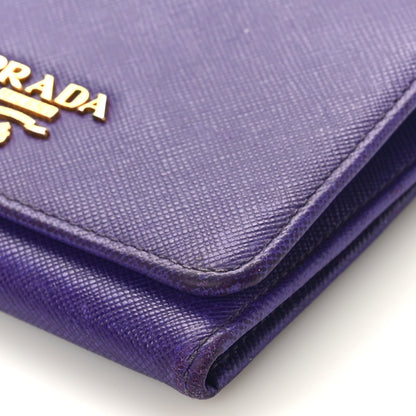 Prada Saffiano Metal Tri-Fold Compact Wallet Viola 7 of 10