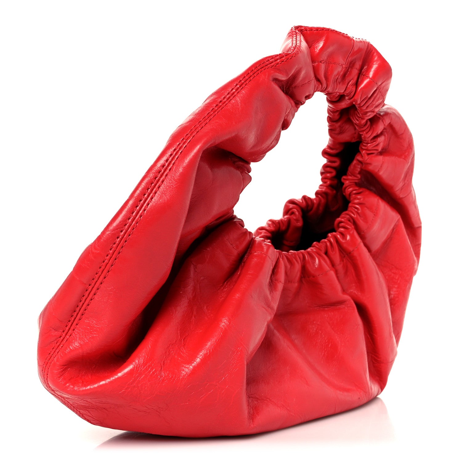 Alexander Wang Crackle Patent Calfskin Small Handle Crescent Bag Flame Red 3 of 10