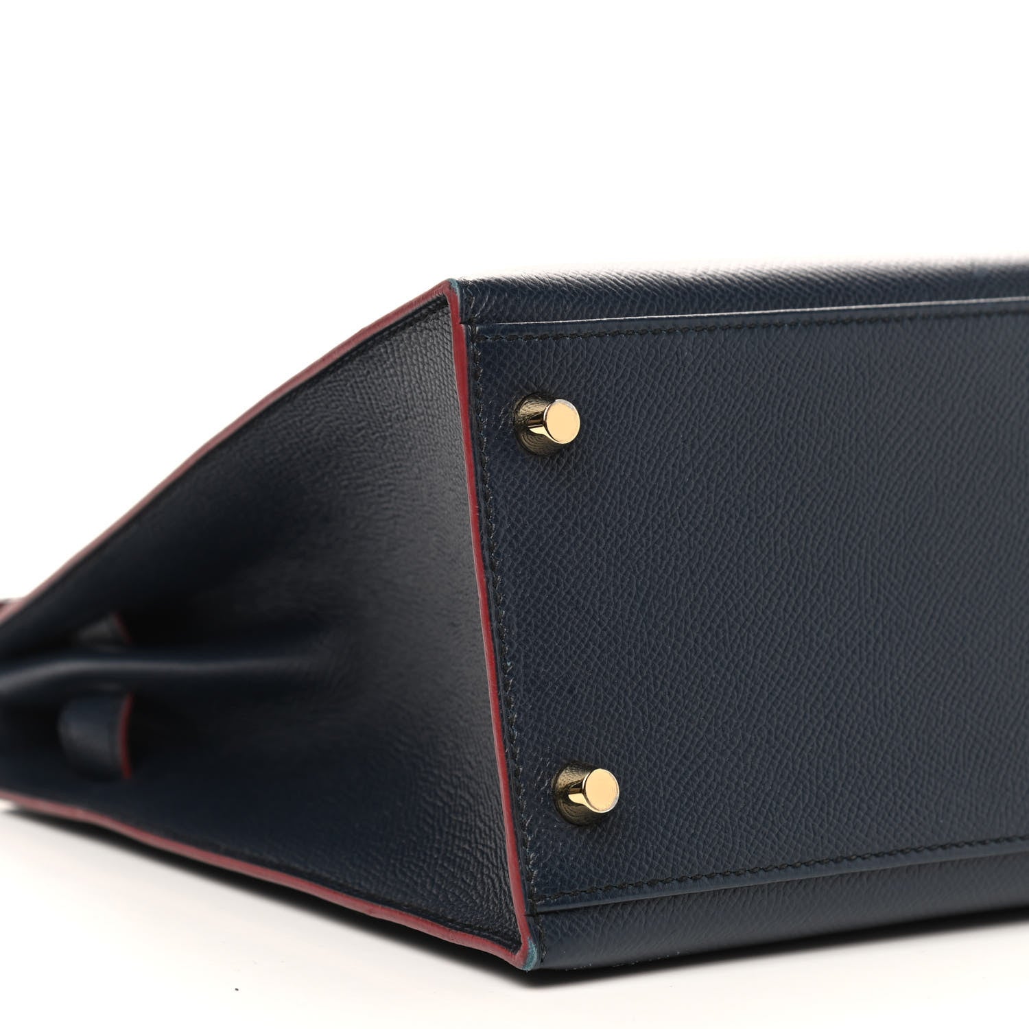 Hermes Epsom Contour Kelly Sellier 32 Bleu Indigo Rouge H 12 of 15