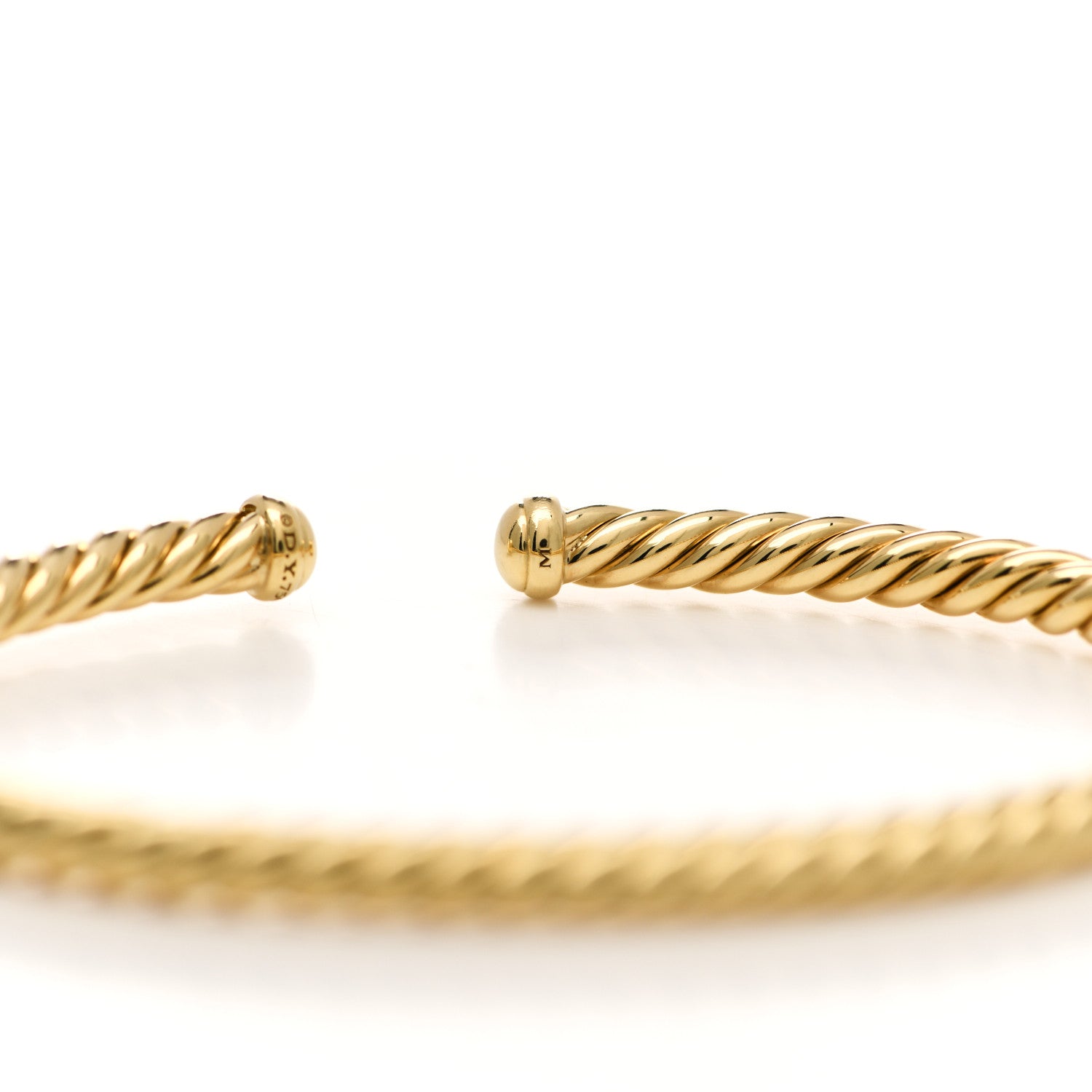 David Yurman 18K Yellow Gold 4mm Cablespira Bracelet 4 of 5