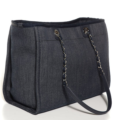 Chanel Canvas Deauville Small Tote Dark Blue 3 of 8