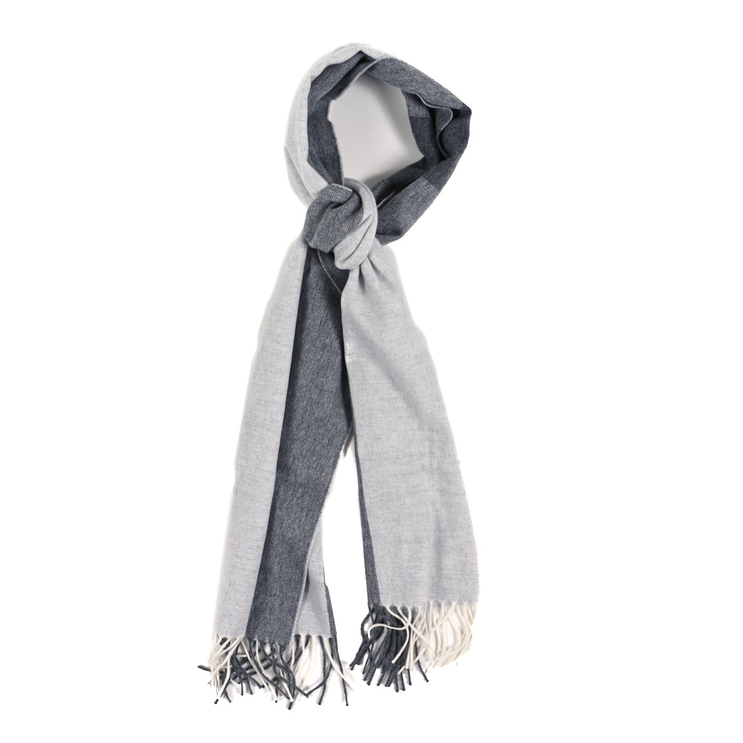 Hermes Cashmere Summerblock Muffler Anthracite Gris Chine 1 of 3