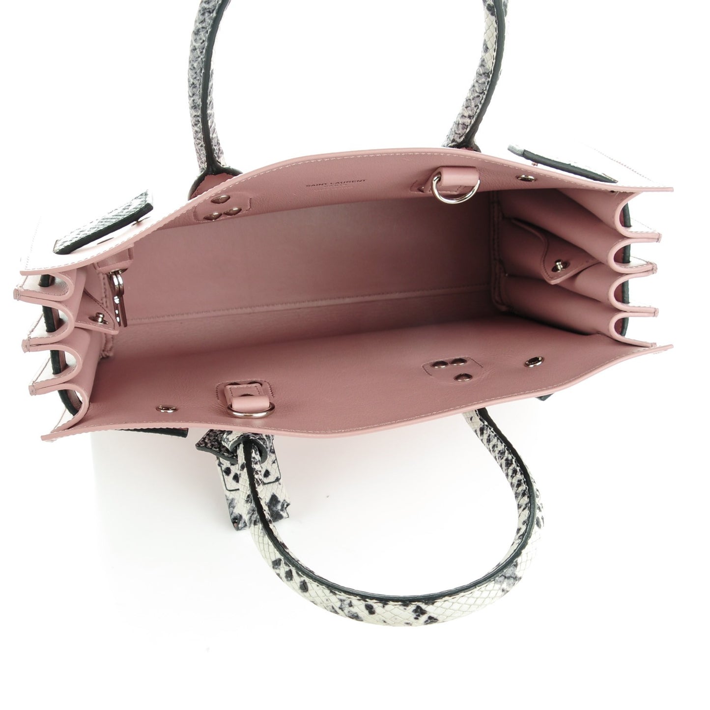 Calfskin Embossed Python Baby Sac De Jour Powder Pink