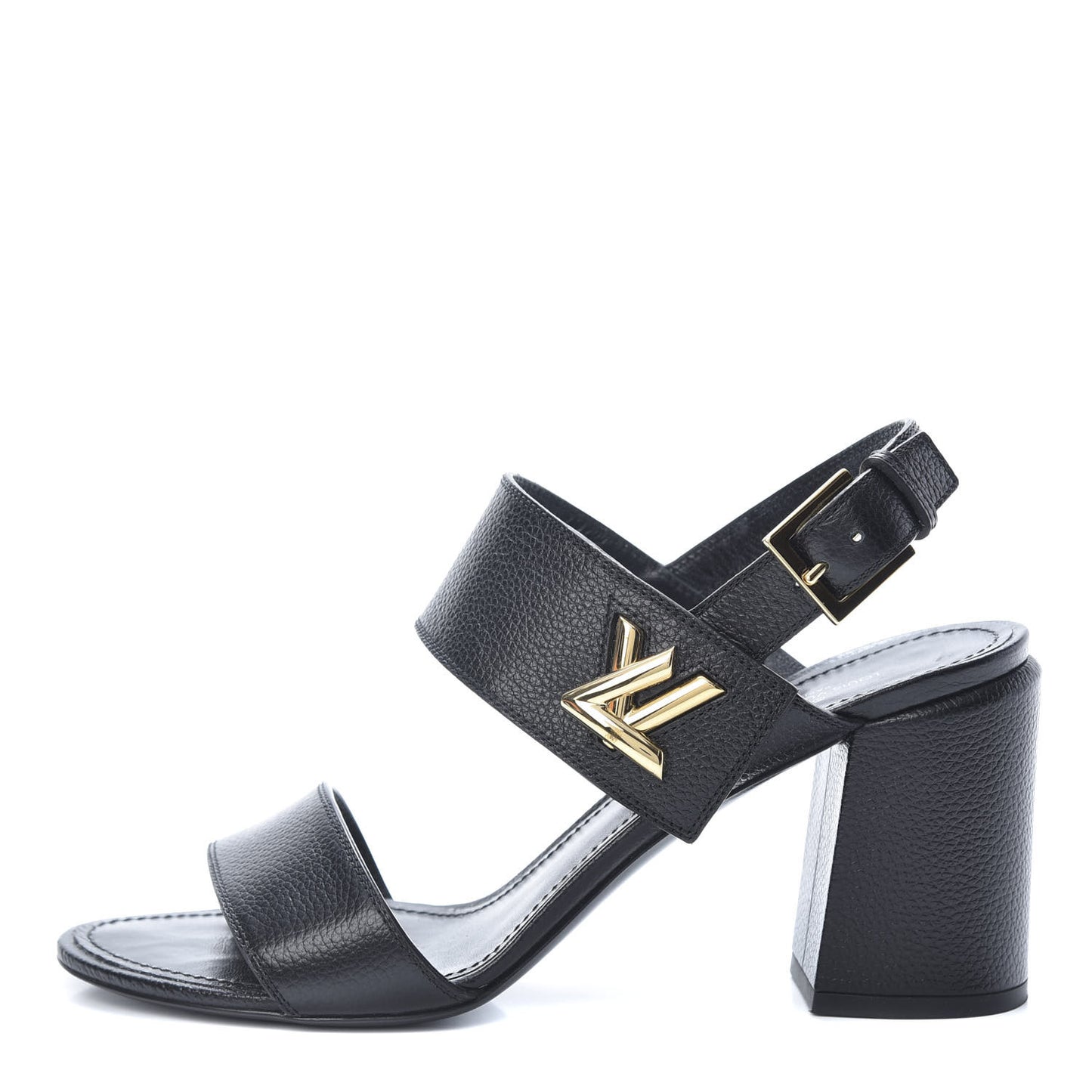 Grained Calfskin Horizon Sandals 40 Black