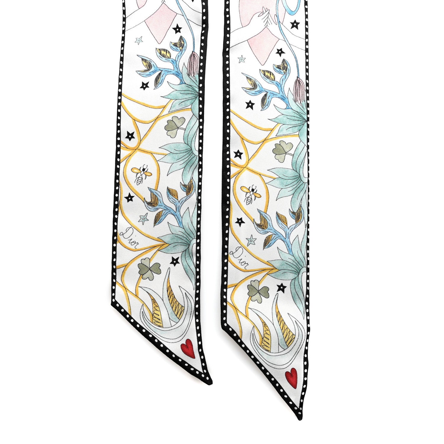 Christian Dior Silk The Lovers Tarot Mitzah Scarf Off White 2 of 4