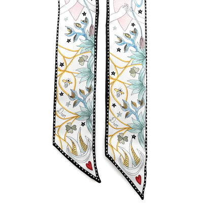 Christian Dior Silk The Lovers Tarot Mitzah Scarf Off White 2 of 4