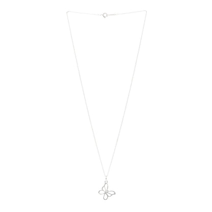 Tiffany Sterling Silver Butterfly Pendant Necklace 3 of 4
