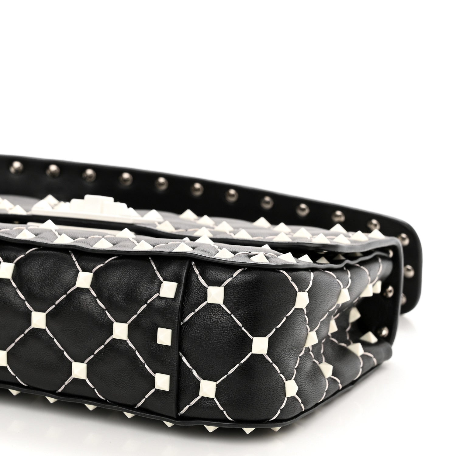 Valentino Garavani Lambskin Small Free Rockstud Spike Shoulder Bag Black 9 of 10
