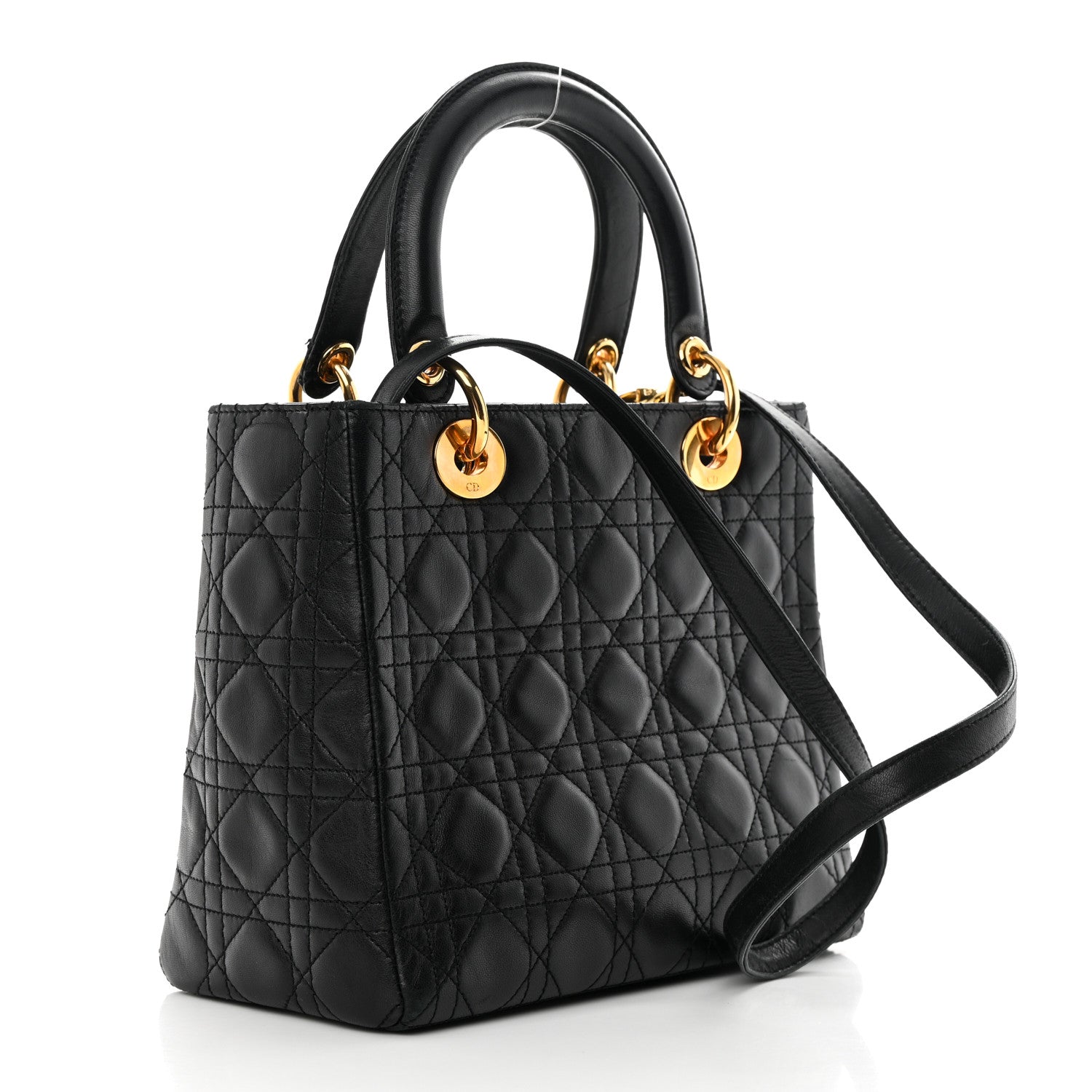 Christian Dior Lambskin Cannage Medium Lady Dior Black 3 of 19