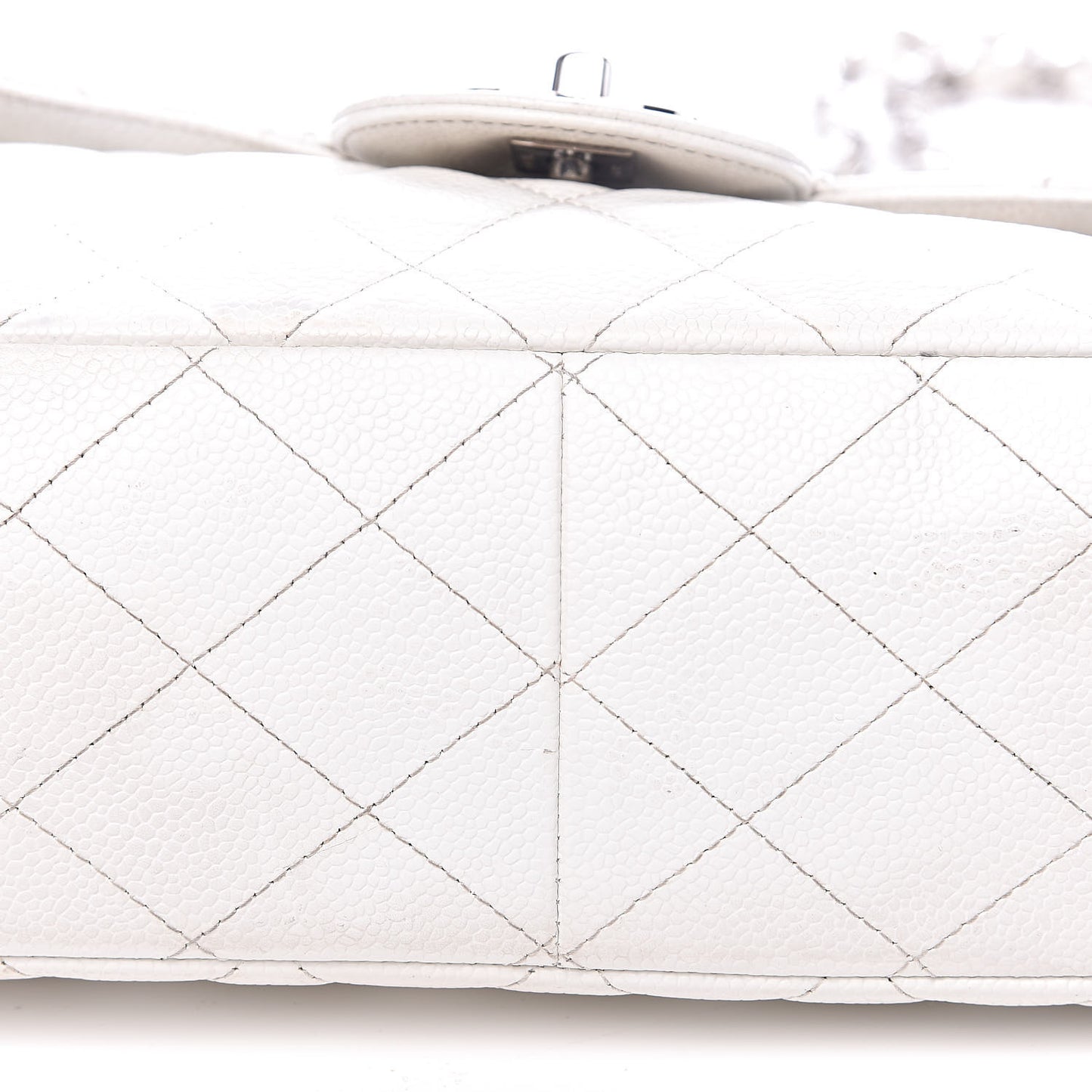 Caviar Quilted Jumbo Single Flap White
