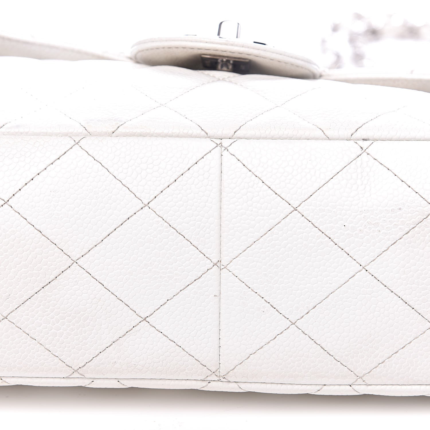 Chanel Caviar Quilted Jumbo Single Flap White 9 of 22