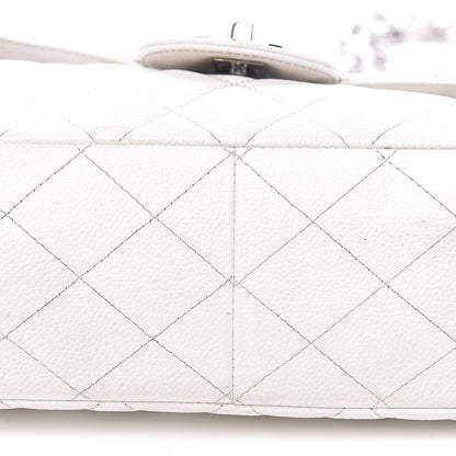 Chanel Caviar Quilted Jumbo Single Flap White 9 of 22