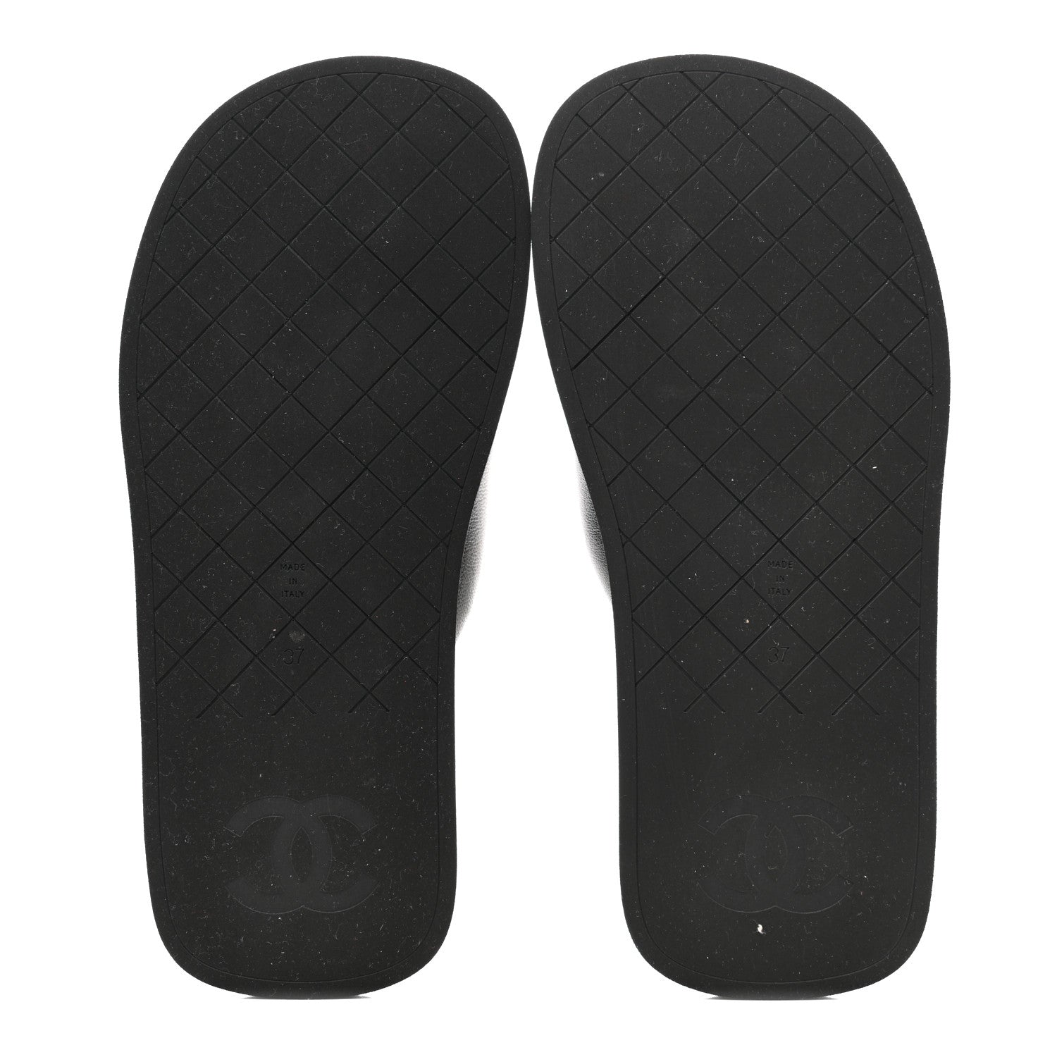 Chanel Lambskin Padded Pool Thong Sandals 37 Black 6 of 9