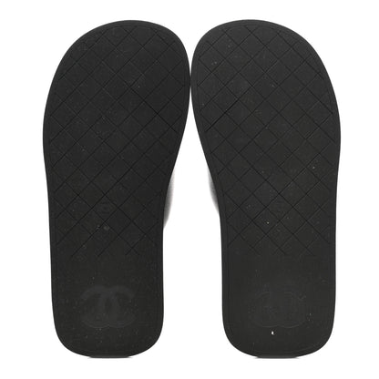 Chanel Lambskin Padded Pool Thong Sandals 37 Black 6 of 9