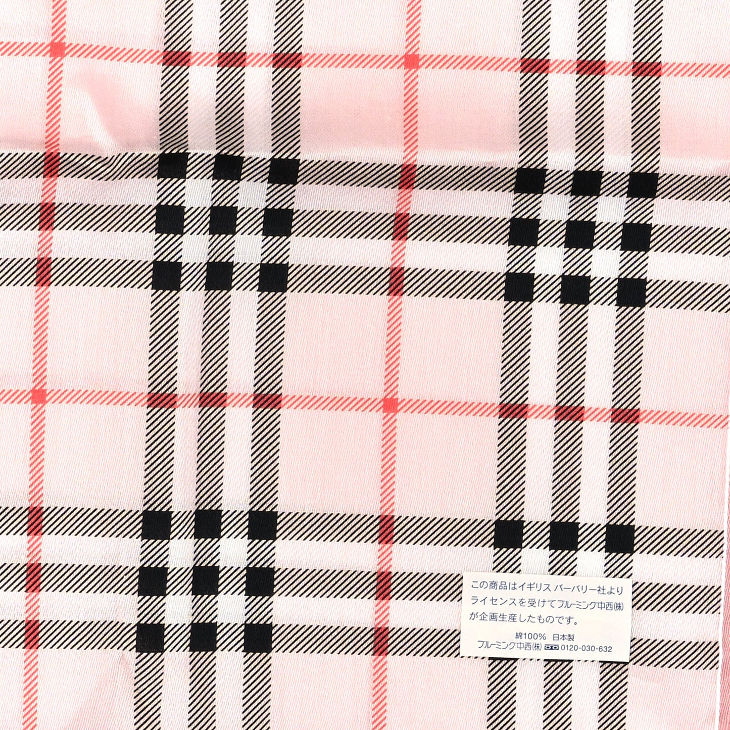 Cotton House Check Square Scarf Light Pink