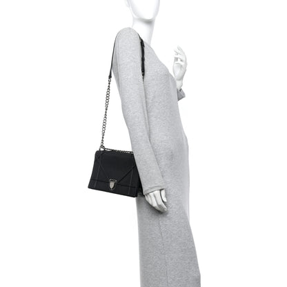 Christian Dior Grained Calfskin Medium Diorama Flap Bag Black 2 of 10