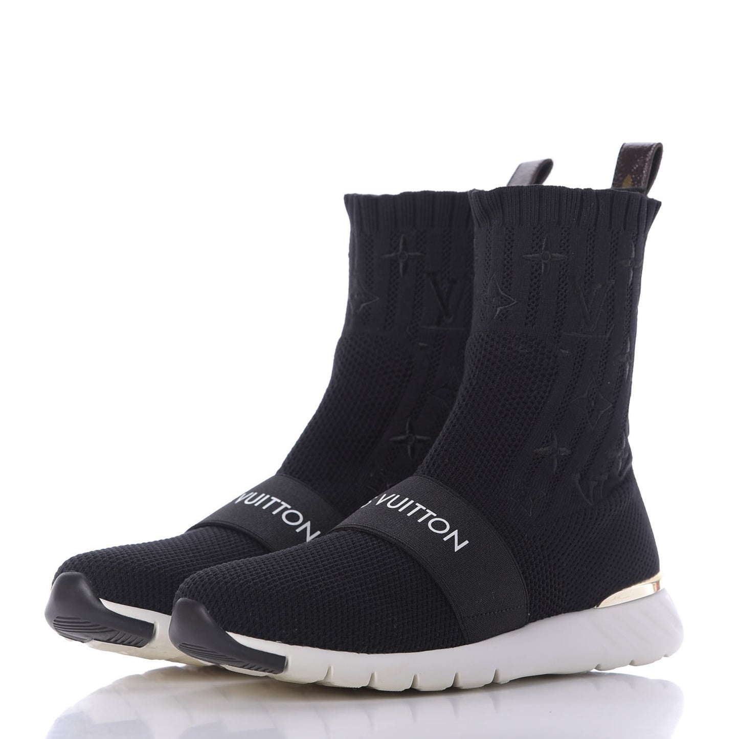 Monogram Stretch Fabric Aftergame Sneaker Boots 35.5 Black