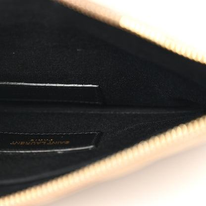 Saint Laurent Grain De Poudre Chevron Monogram Bill Pouch Dusty Grey 5 of 10