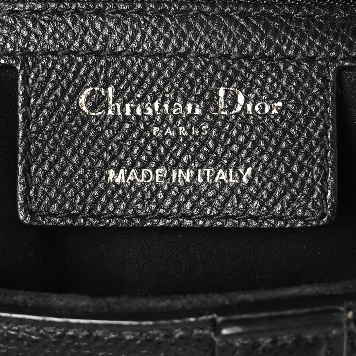 Grained Calfskin Saddle Bag Black