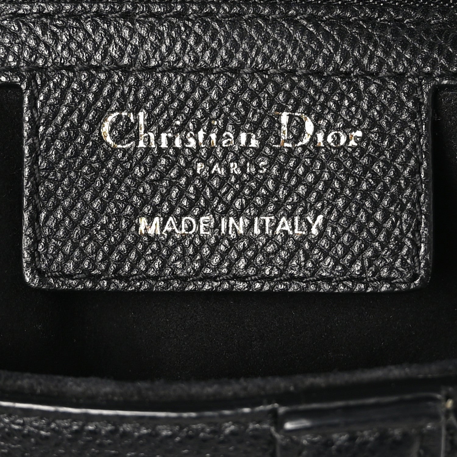 Christian Dior Grained Calfskin Saddle Bag Black 6 of 10