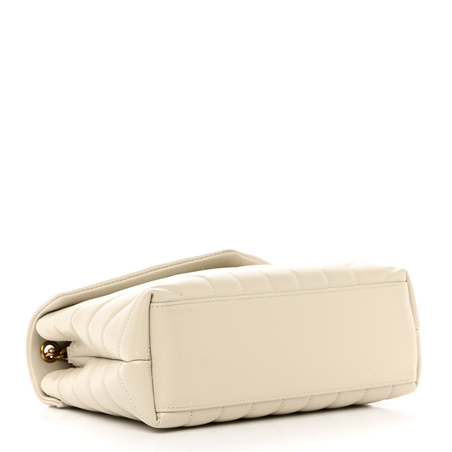 Saint Laurent Calfskin Y Quilted Monogram Small Loulou Chain Satchel Crema Soft 4 of 12