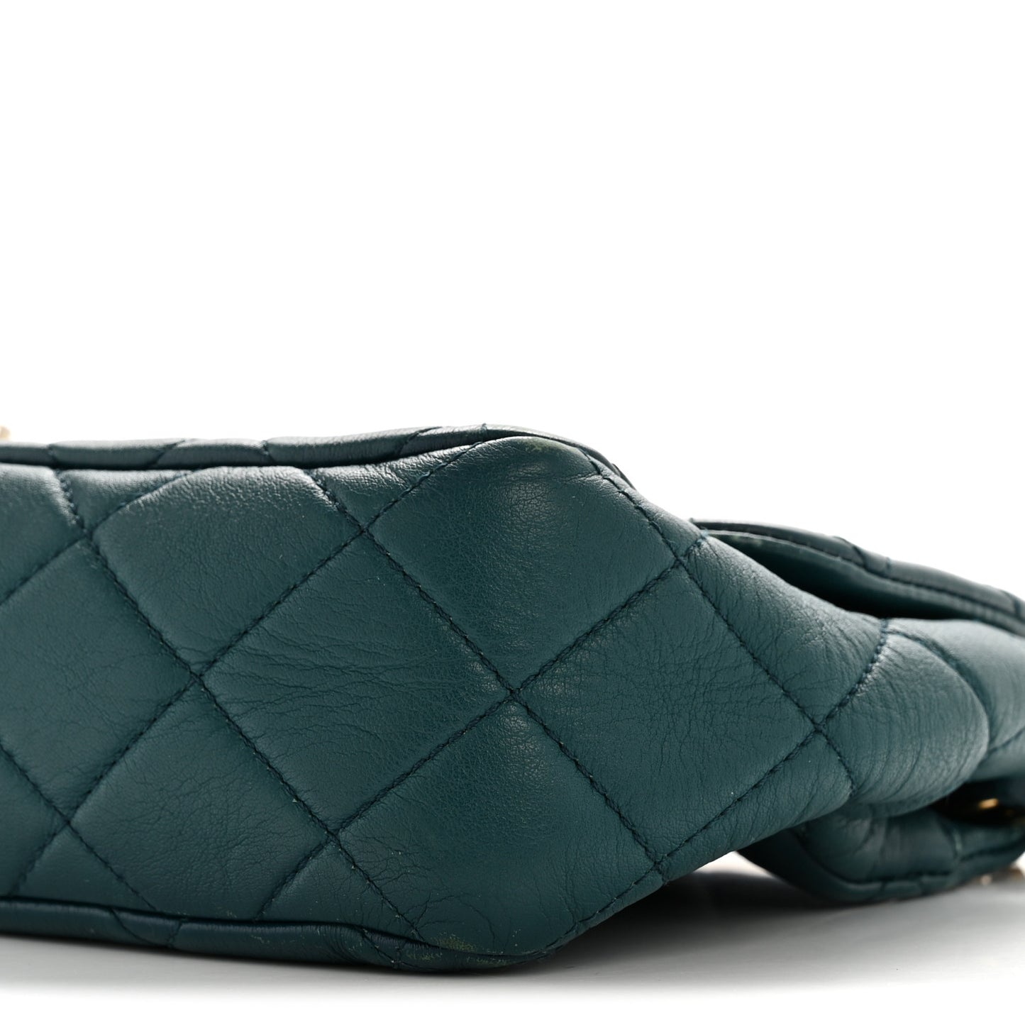 Calfskin Quilted East West Flap Dark Blue