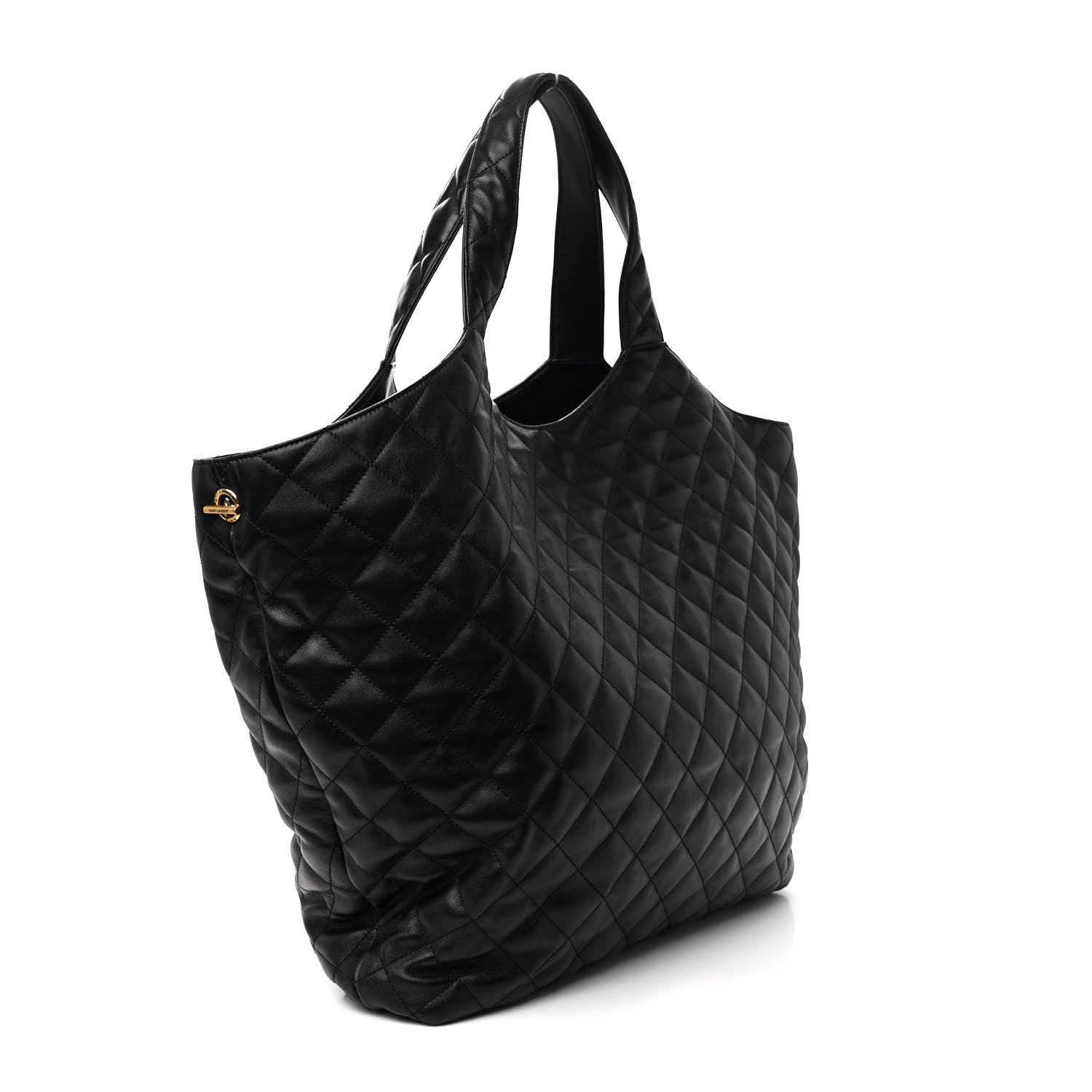 Saint Laurent Lambskin Quilted Maxi Icare Shopping Tote Black 4 of 12
