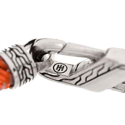 John Hardy Sterling Silver Rubber Cord Bracelet Orange 3 of 4