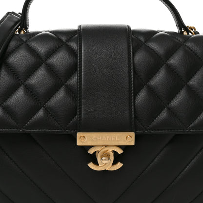 Chanel Calfskin Quilted Chevron In The City Bag Black 8 of 10