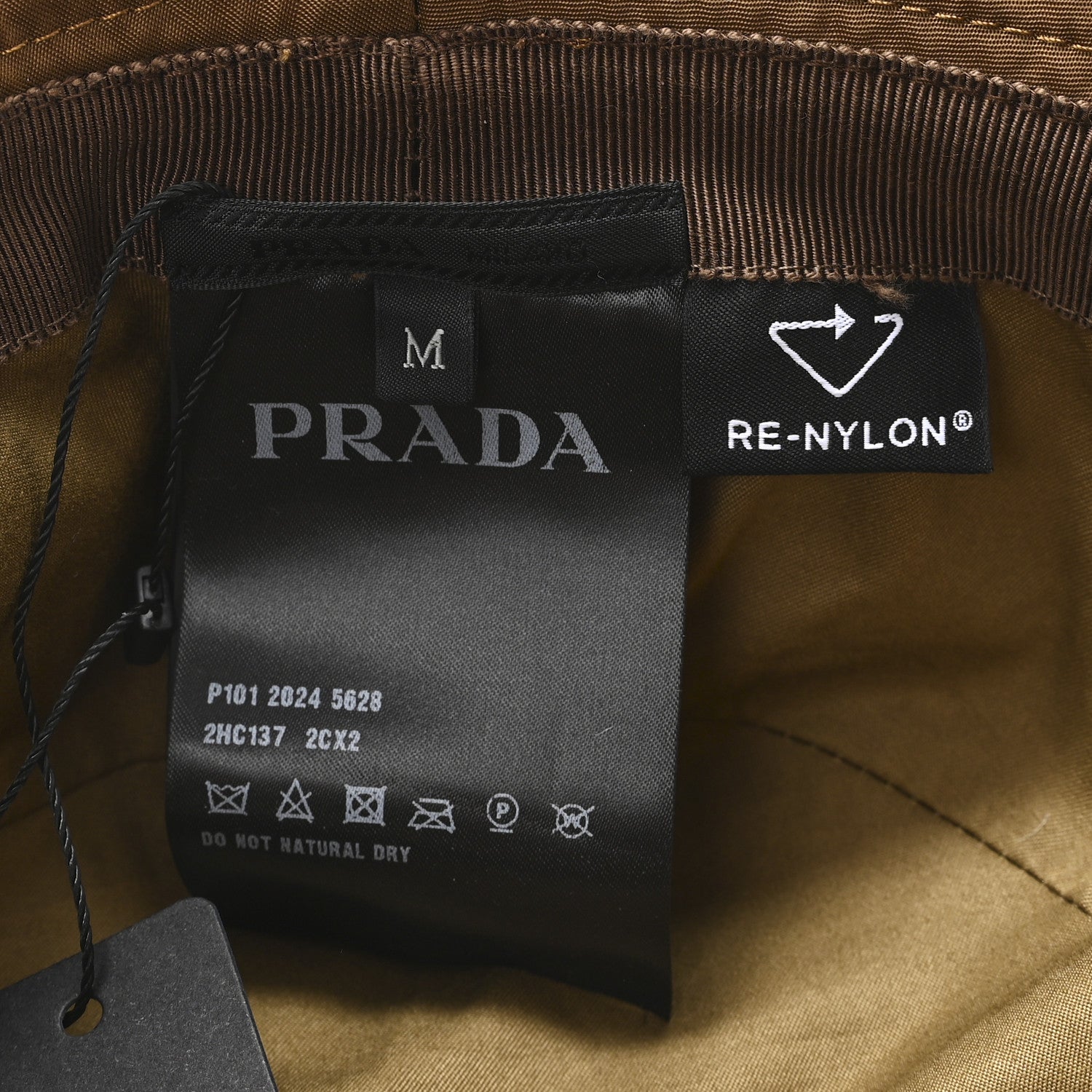 Prada Re-Nylon Metal Triangle Logo Mens Bucket Hat M Sughero 8 of 8