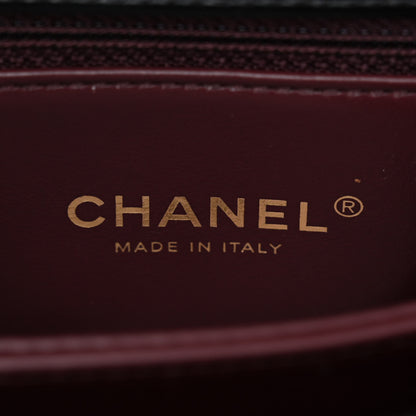 Chanel Calfskin Quilted Mini Logo Coco Handle Flap Black 6 of 10