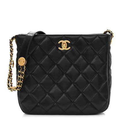 Chanel Caviar Quilted Twist Your Buttons Hobo Black 1 of 11