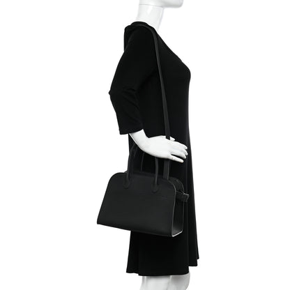 The Row Grained Calfskin Soft Margaux 10 Bag Black 2 of 9