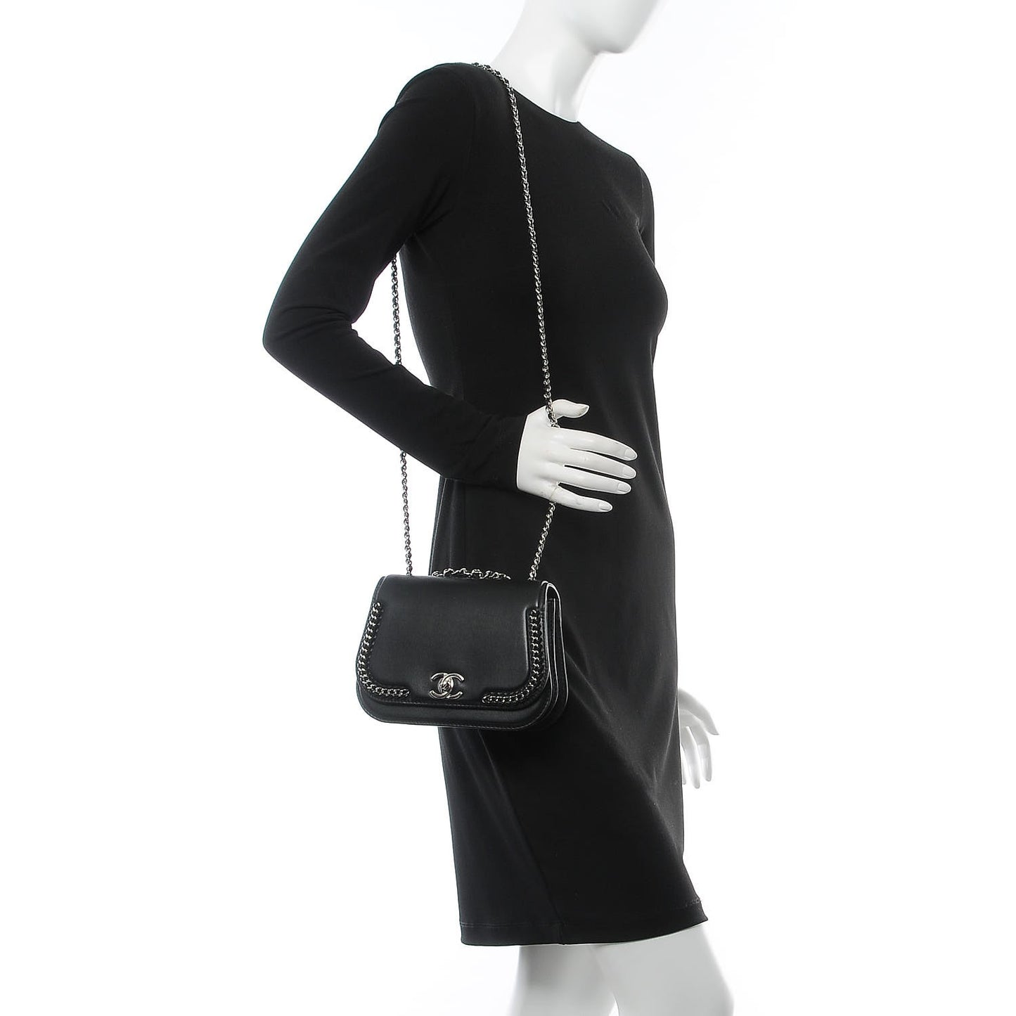 Lambskin Braided Small Chic Flap Black