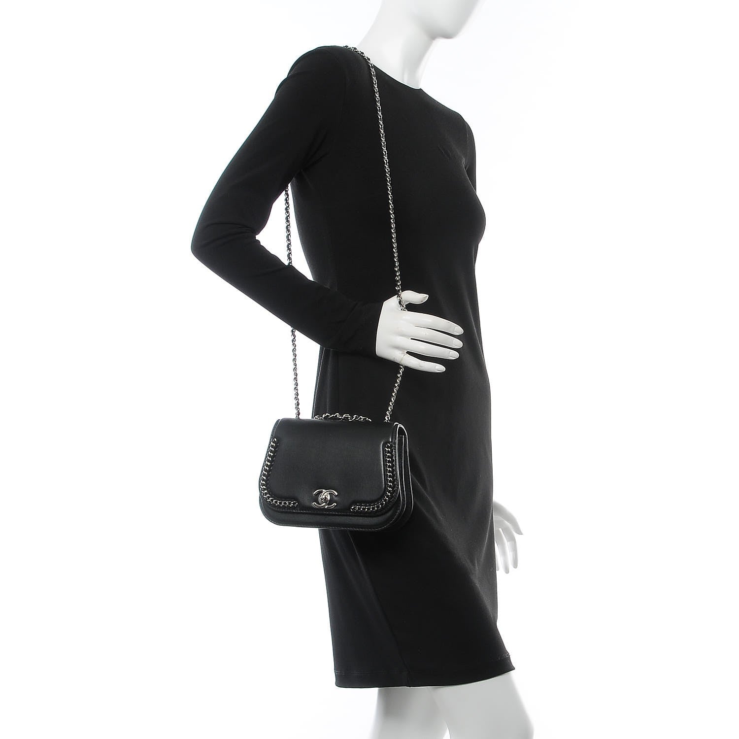 Chanel Lambskin Braided Small Chic Flap Black 3 of 8