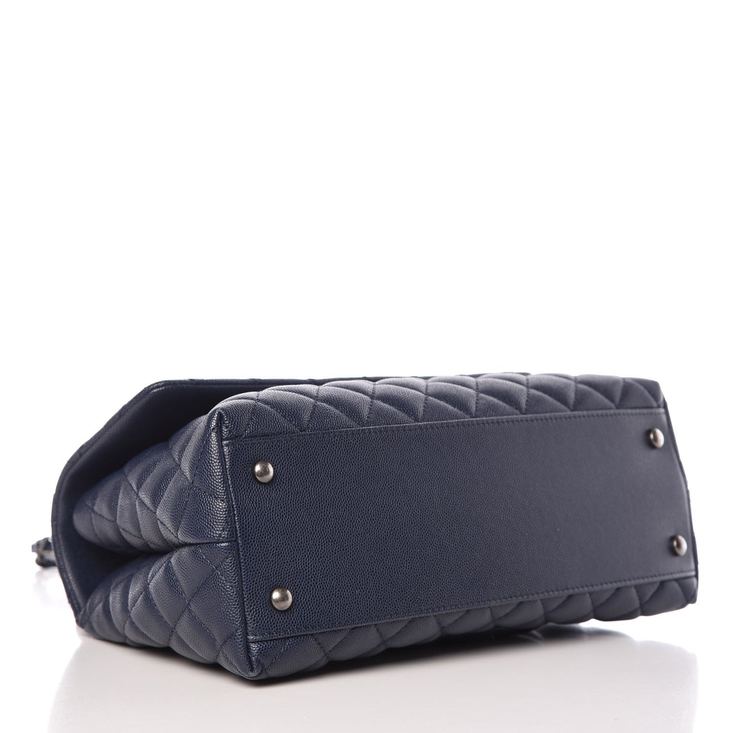 Caviar Quilted Small Coco Handle Flap Navy