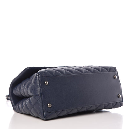 Chanel Caviar Quilted Small Coco Handle Flap Navy 4 of 9