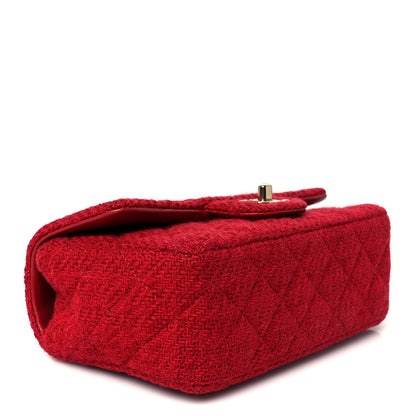 Chanel Tweed Quilted Mini Rectangular Flap Red 4 of 11