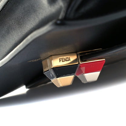 Fendi Vitello Liberty Bi-Color FF 1974 Embossed Kan I Shoulder Bag Black Maya 11 of 15