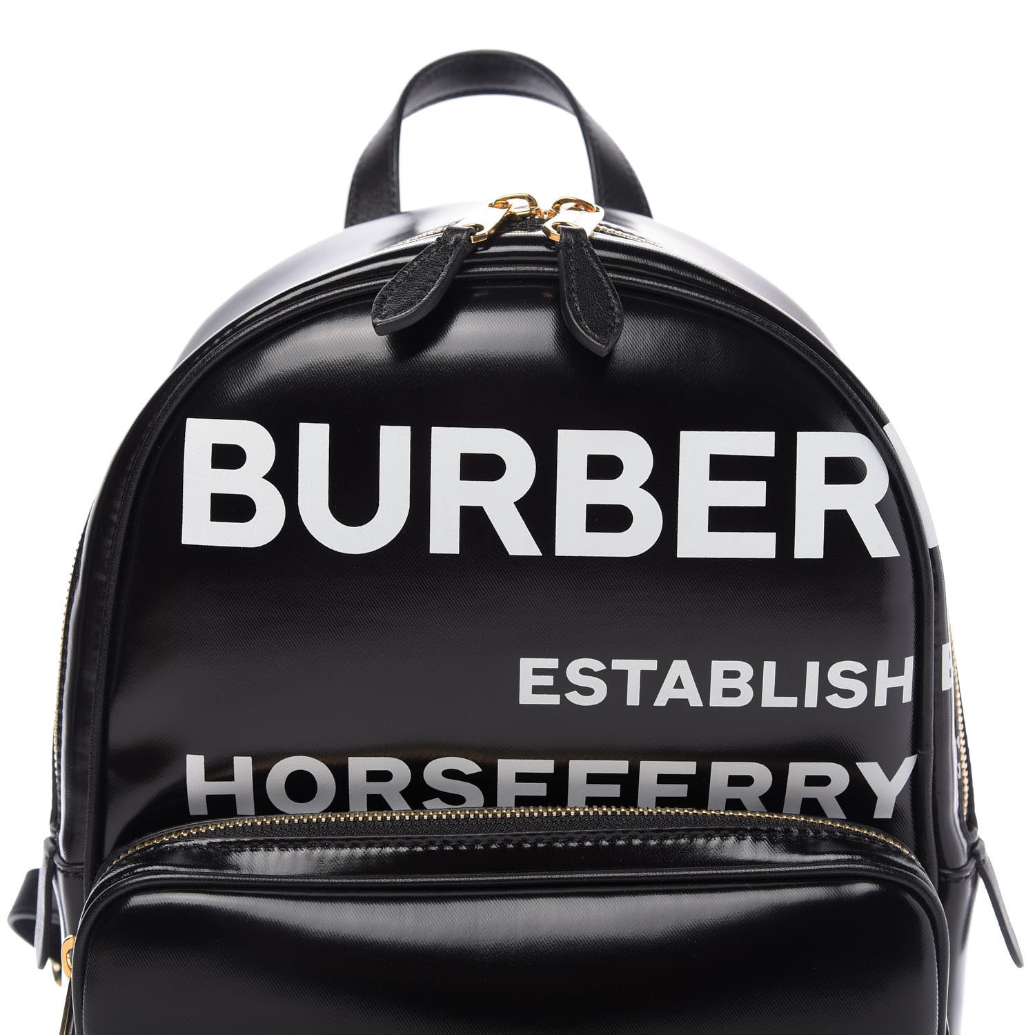 Burberry Coated Canvas Horseferry Print Backpack Black 10 of 10