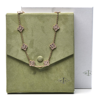 Van Cleef & Arpels 18K Rose Gold 10 Motifs Vintage Alhambra Necklace 5 of 5