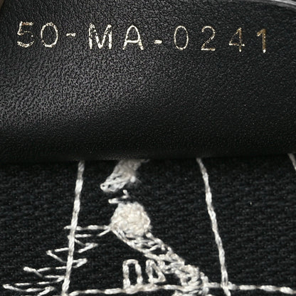 Christian Dior Canvas Embroidered Large Around The World Book Tote Black White 7 of 14