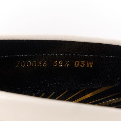 Gucci Goatskin Womens Logo 15mm Loafers 38.5 Mystic White 8 of 9