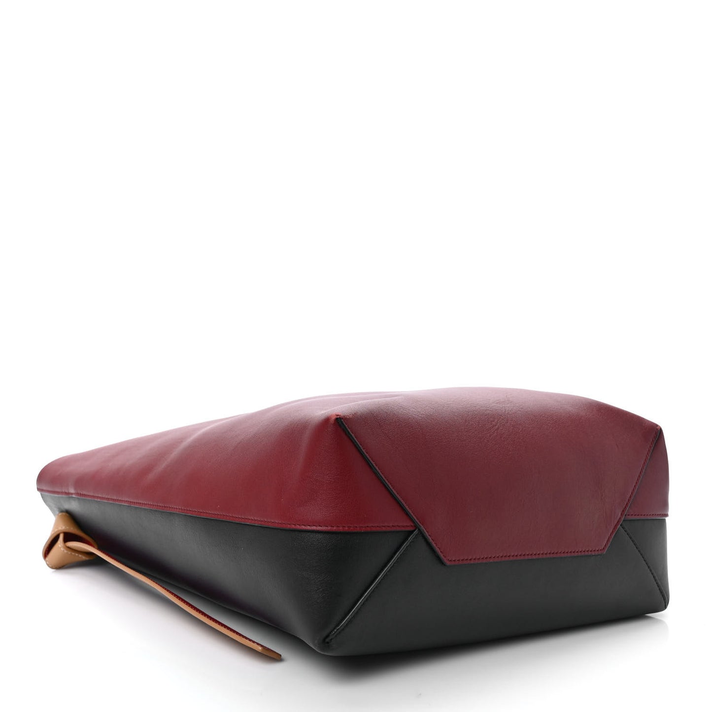 Shiny Smooth Calfskin Small Twisted Cabas Dark Ruby Navy