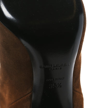 Saint Laurent Suede Kiki Over The Knee Boots 35.5 Brown 6 of 6