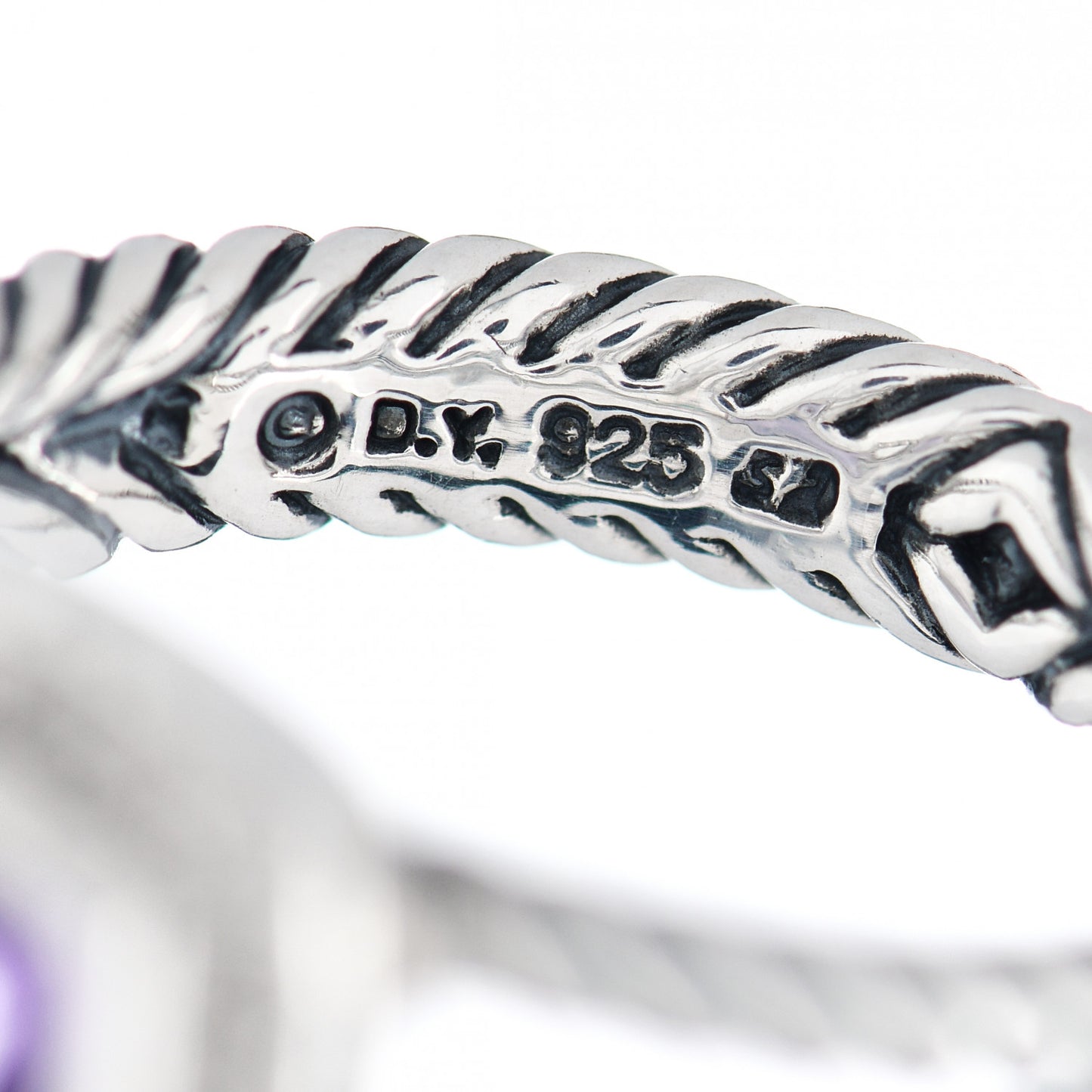 Sterling Silver Diamond Amethyst 7mm Petite Albion Ring 54 7
