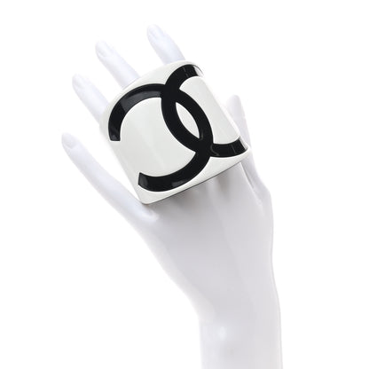 Chanel Resin CC Cuff White Black 2 of 4